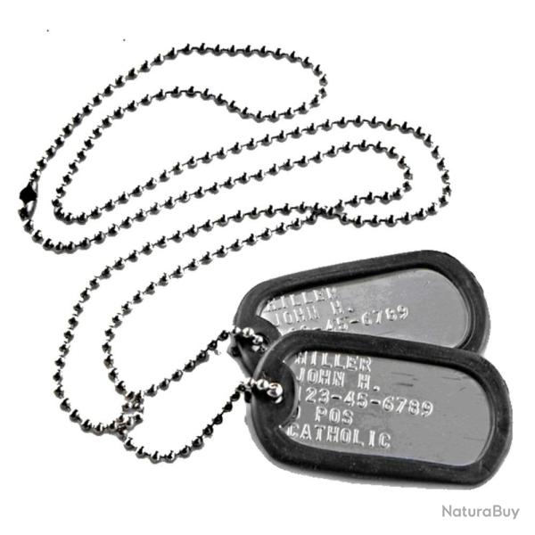 Plaques d'identit� US "Dog Tag" - Personnalis�es