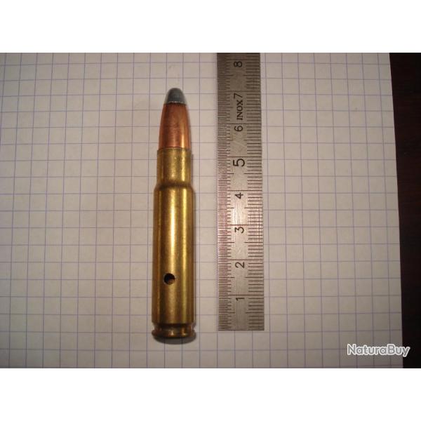 une cartouche de 358 winchester ogive silvertip, neutralis�e, perc�e, percut�e