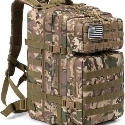Sac &agrave; Dos Militaire Tactique 45L Grande Capacit&eacute; &Eacute;tanche Chasse P&ecirc;che Randonn&eacute;e Escalade Camouflage