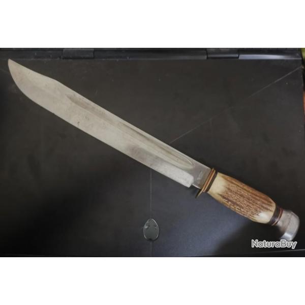 Couteau EIG CUTLERY Solingen Allemagne, production -+ 1960, acier , lame de 30 cm, epaisse 4mm