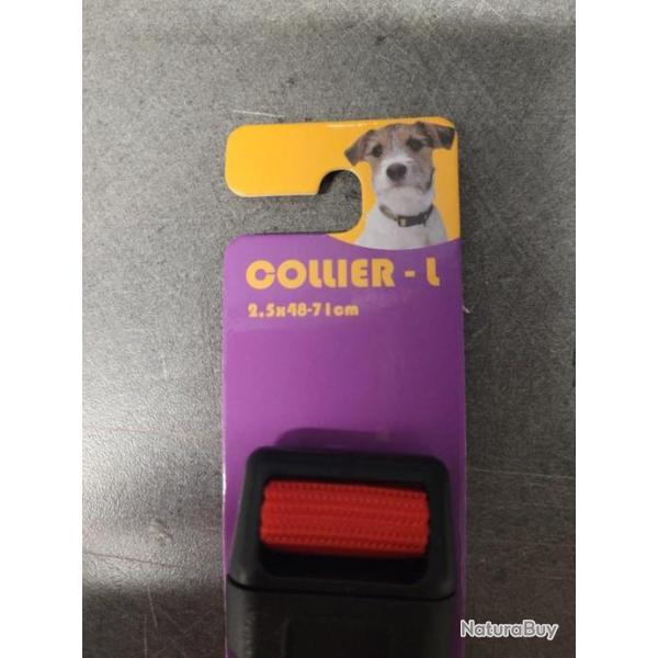 Collier chien rouge taille L