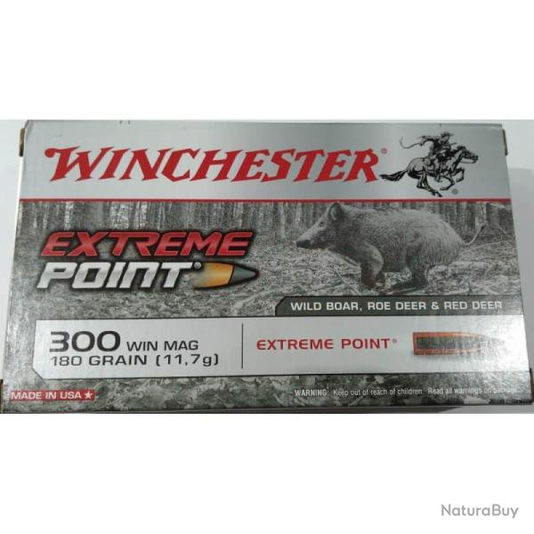 Cartouche � balle Winchester 300wm Extreme Point 180GR 