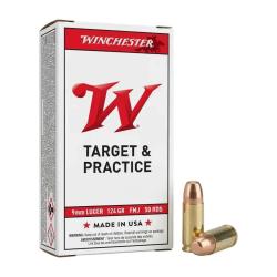 Munitions Winchester 9 mm Luger FULL METAL JACKET FMJ 124 gr