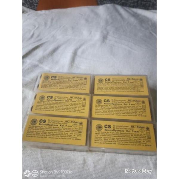 Cartouches 9 mm gaz CS