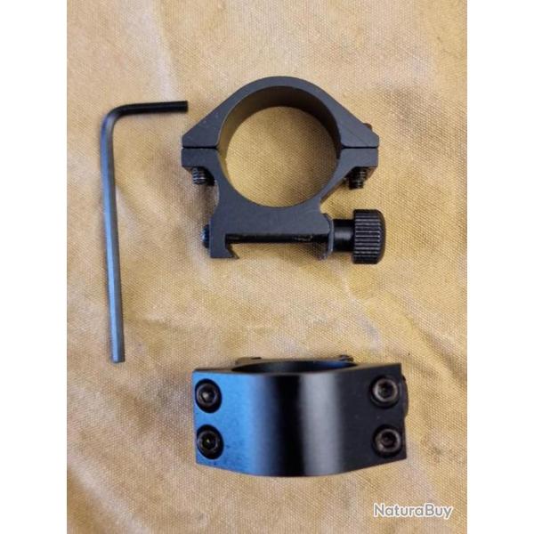 Colliers (paire) 1" rail 21mm ARES DESTOCKAGE!!!