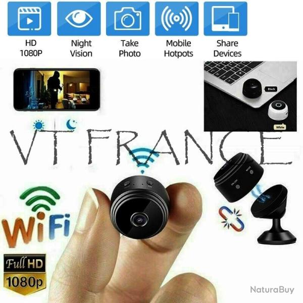 Mini Camera IP Wifi HD 1080p, Couleur: Blanc