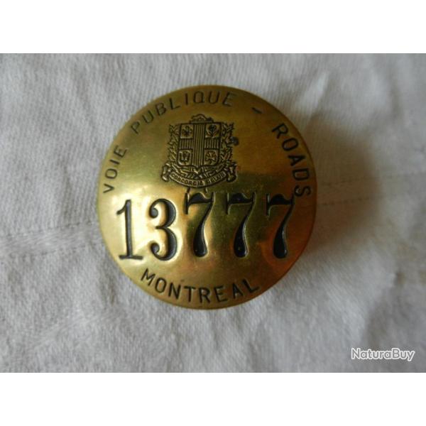 insigne Police Canada Voie Publique - Roads - Montreal