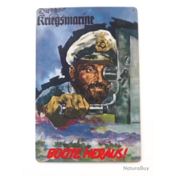 PLAQUE METAL WWII "BOOTE HERAUS !"