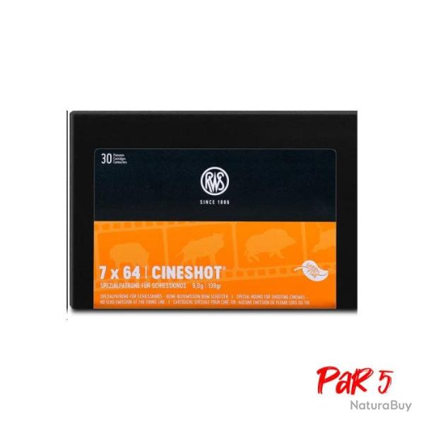 Cartouches RWS Cinetir - Cal.7x64 - 9 g / 139 gr / Par 5