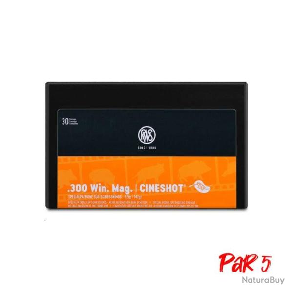Cartouches RWS Cinetir - Cal.300 Win Mag - 9.5 g / 147 gr / Par 5