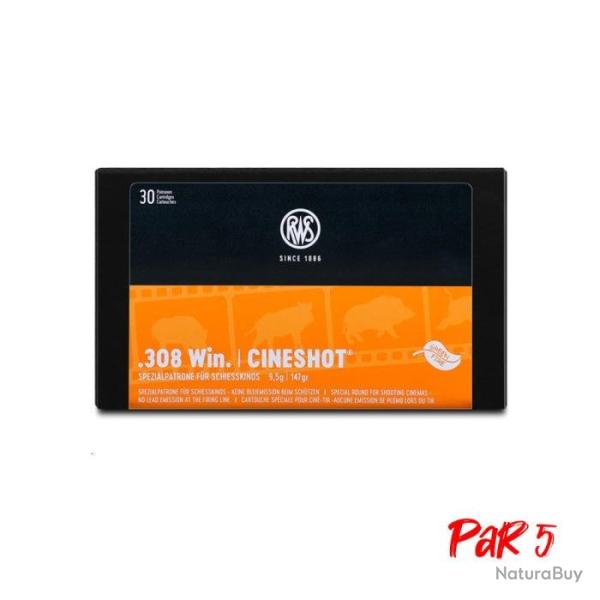 Cartouches RWS Cinetir - Cal.308 Win - 9.5 g / 147 gr / Par 5