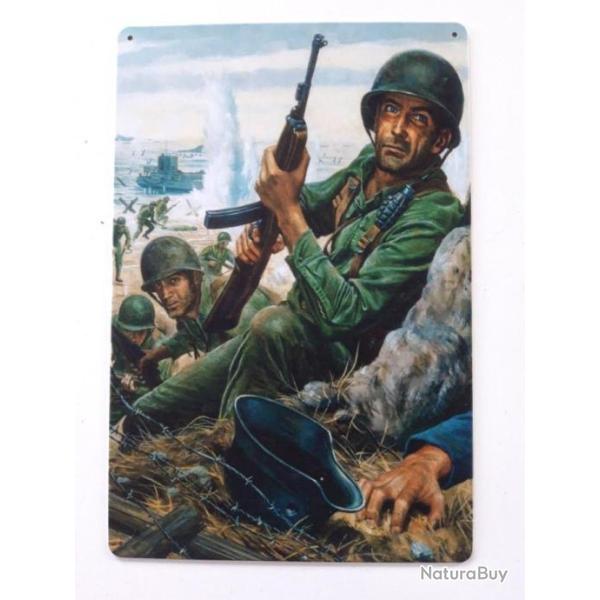 PLAQUE METAL WWII "DEBARQUEMENT "