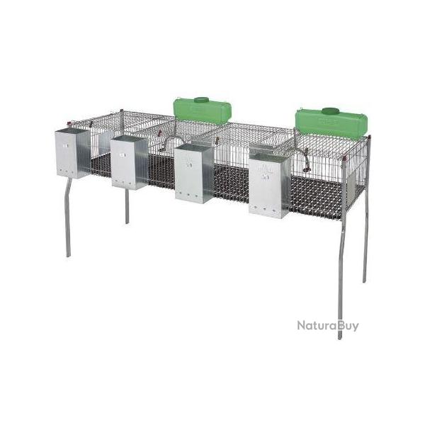 Cage pour lapins GAMMA 4 - plancher plastique - 4 compartiments