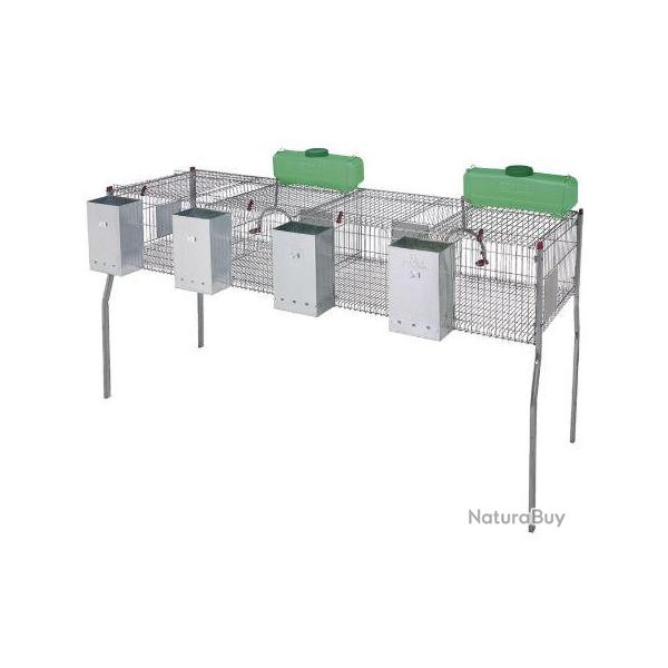 Cage pour lapins GAMMA 4 - plancher metal - 4 compartiments