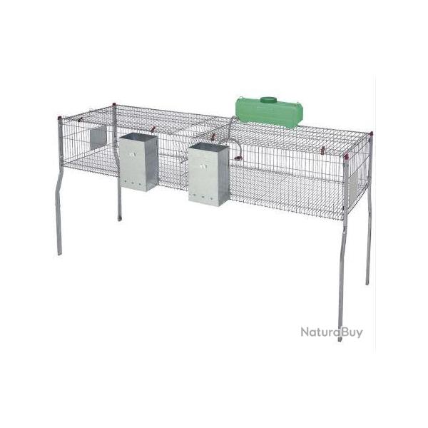 Cage pour lapins GAMMA 4 - plancher metal - 2 compartiments