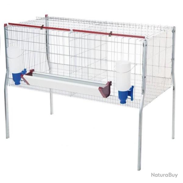 Cage d'engraissement pour poulets 2 compartiments