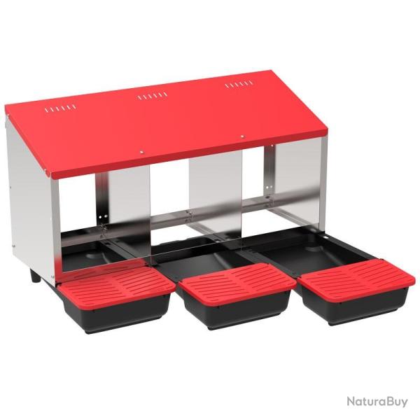 Pondoir collecteur d'oeufs en plastique 3 compartiments