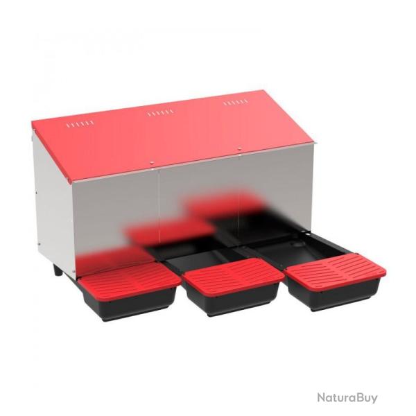 Pondoir collecteur d'oeufs en plastique 3 compartiments pour poulailler