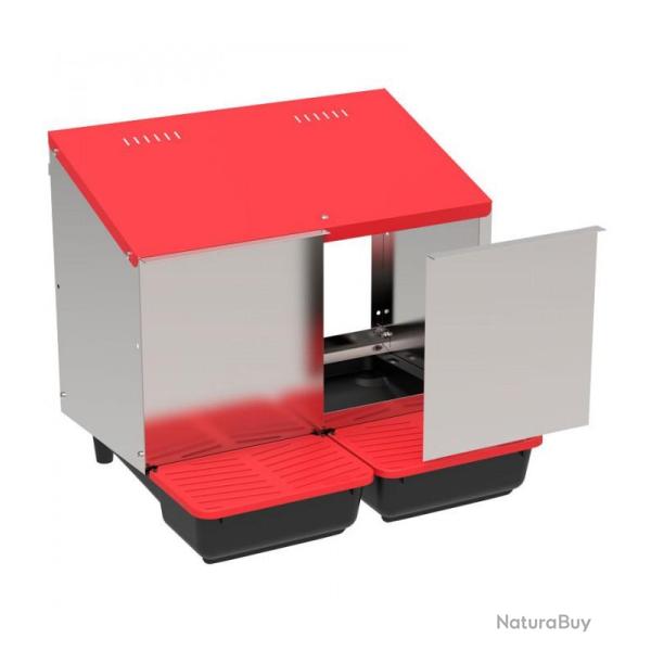 Pondoir collecteur d'oeufs en plastique 2 compartiments pour poulailler