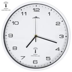 Horloge murale radioguid&eacute;e avec mouvement &agrave; quartz 31 cm Blanc