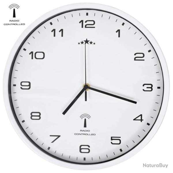 Horloge murale radioguid�e avec mouvement � quartz 31 cm Blanc