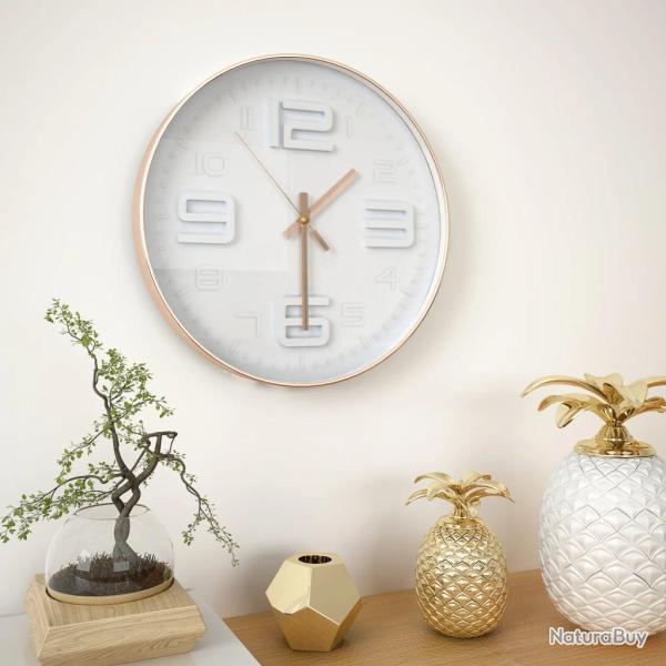 Horloge murale avec aspect de cuivre 30,5 cm