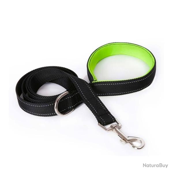 Laisse pour chien r�fl�chissante verte - Taille S