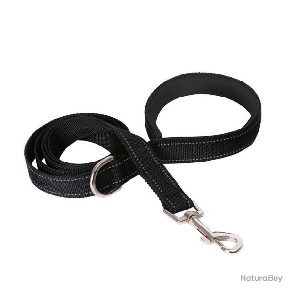 Laisse pour chien r�fl�chissante noire - Taille M