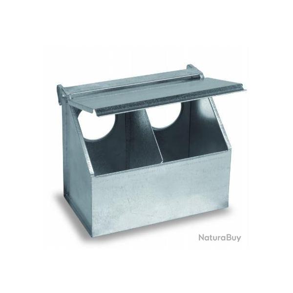 Mangeoire pigeons et perdrix 2 compartiments m�tal