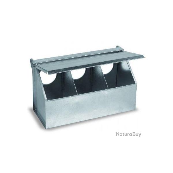 Mangeoire pigeons et perdrix 3 compartiments m�tal