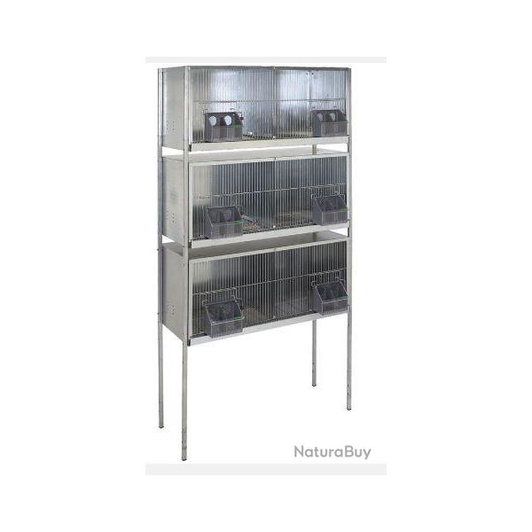 Cage pigeons 1m-6 compartiments avec pieds