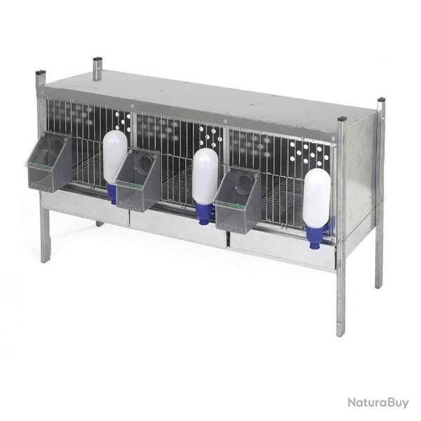 Cage 3 compartiments galvanis�e