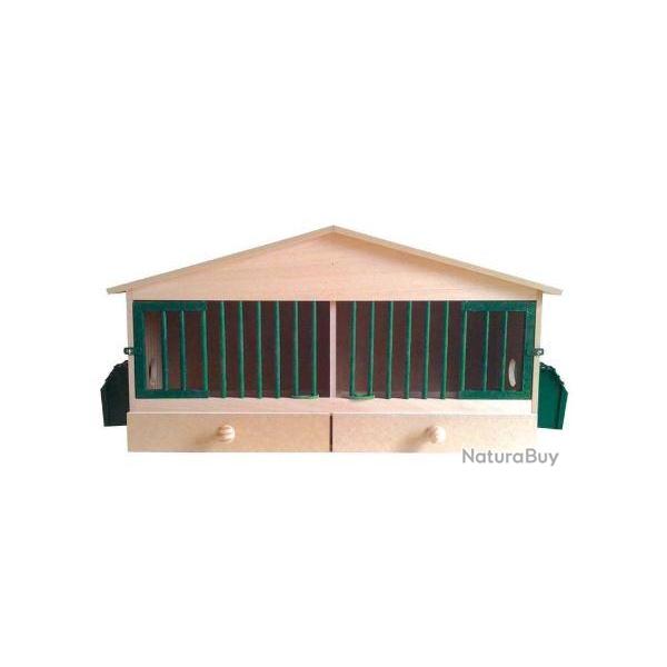 Cage bois 2 compartiments