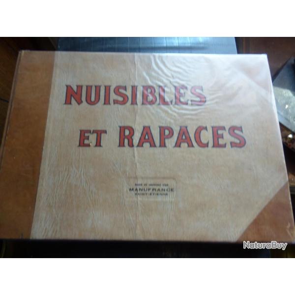 LIVRE NUISIBLES ET RAPACES EDITE PAR MANUFRANCE 1951 42 AQUARELLES