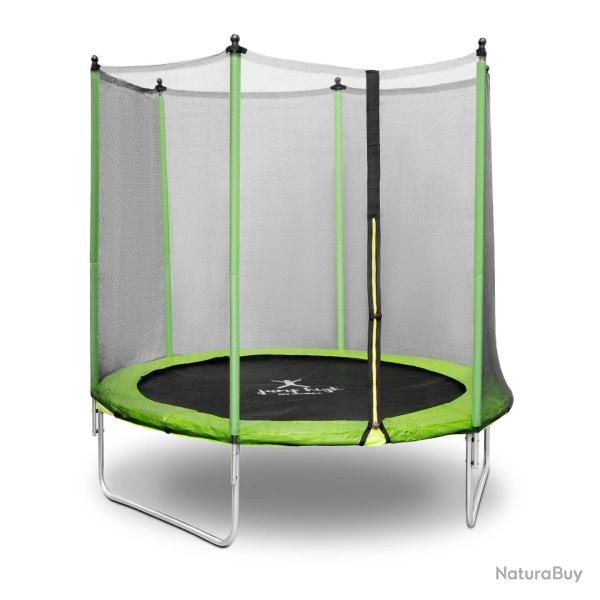 Trampoline de jardin - diam�tre 244 x 180 cm - 80 kg - filet de s�curit� - noir/gris 14_0008022
