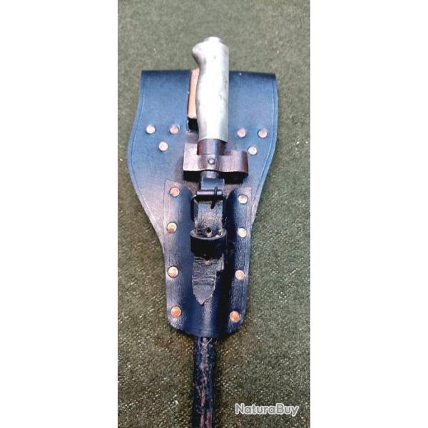 Gousset / porte fourreau NOIR *** rivet� *** baionnette Lebel /Gras / Chassepot