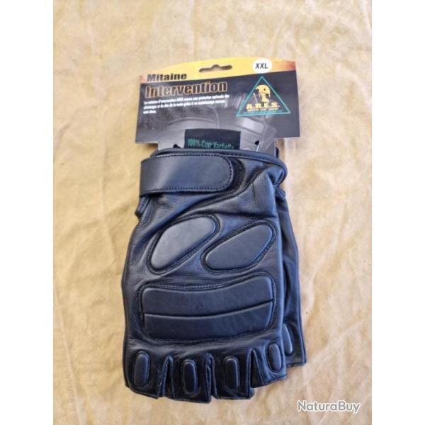 Mitaines tactique d'intervention en cuir ARES DESTOCKAGE!!!