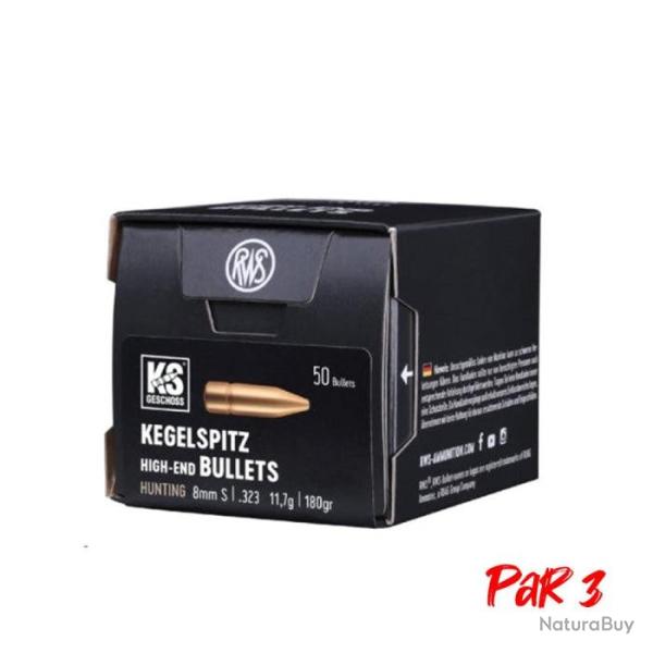 Ogives RWS S KS - Cal. 8 mm - 11.7 g / Par 3