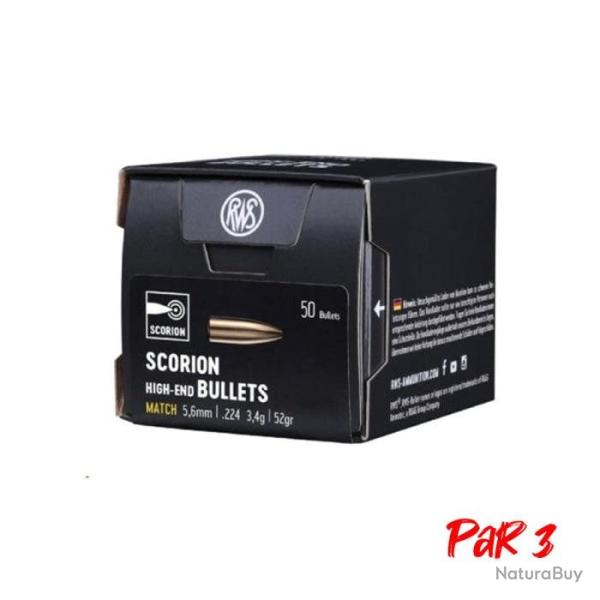 Ogives RWS MJ - Cal. 5.6 mm - 4.6 g / Par 3