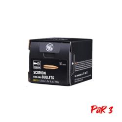 Ogives RWS Scorion - Boite de 50 - 30 / 155 gr / Par 3