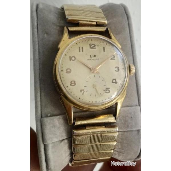 LIP INCABLOC MONTRE ANCIENNE PLAQU�E OR MADE IN FRANCE 1960s