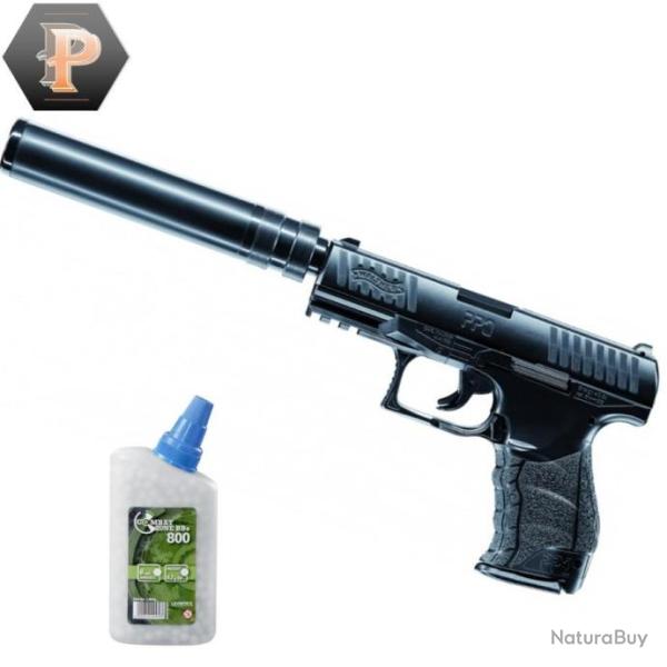 Pistolet Walther PPQ Navy billes 6mm � ressort 0,5J + billes