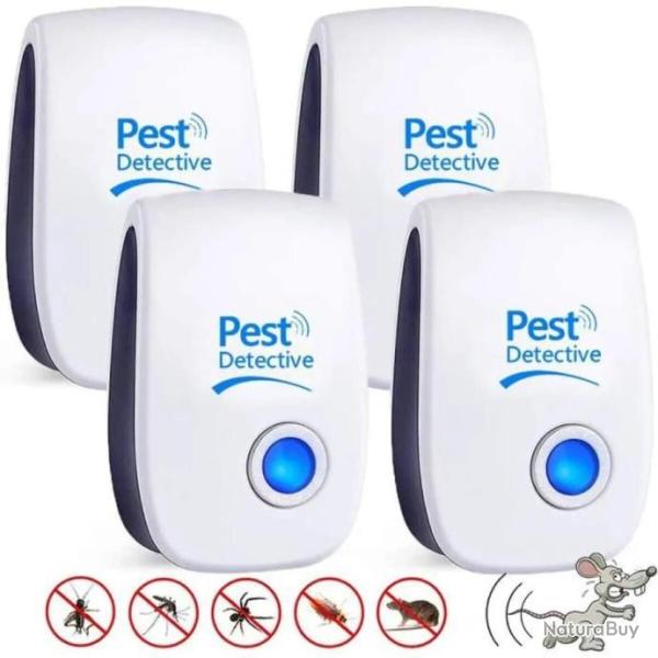 R�pulsif Ultrason Souris moustiques Fourmis Mouches araign�es 4 appareils