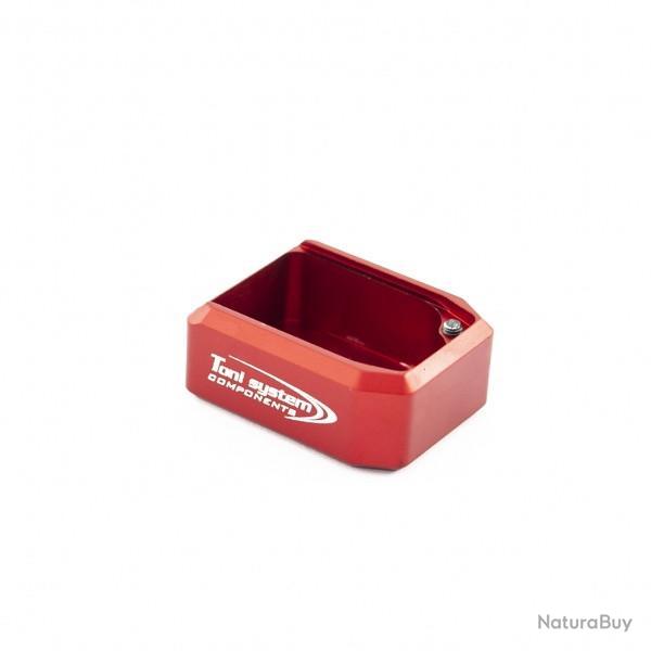 Base pad +2 coups pour S&W MP9 pour magwell - TONI SYSTEM - Rouge