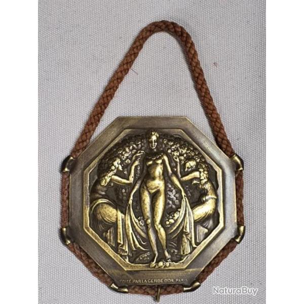 Pierre Turin - plaque octogonale "Les trois graces" 1925