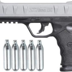 Pistolet CO2 &agrave; balles de caoutchouc Less Than Lethal Bravo 1.50 (18 Joules)