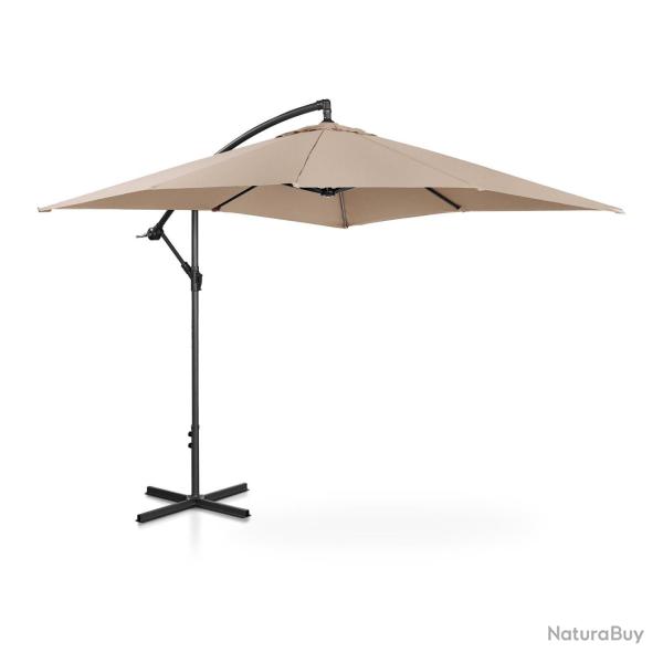 Parasol dport rectangulaire 250 x 250 cm inclinable crme 14_0007585