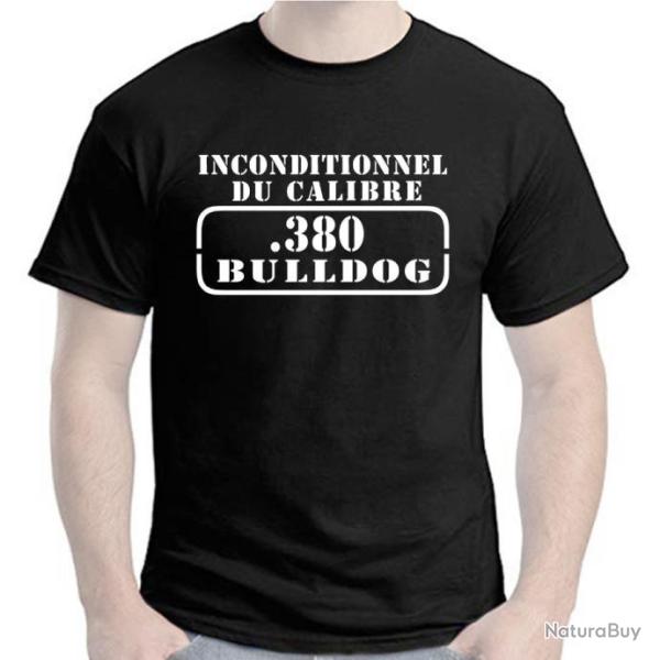 T-SHIRT INCONDITIONNEL DU CALIBRE .380 BULLDOG - Bull-Dog R�volver Poudre Noire Munition Stand Cible
