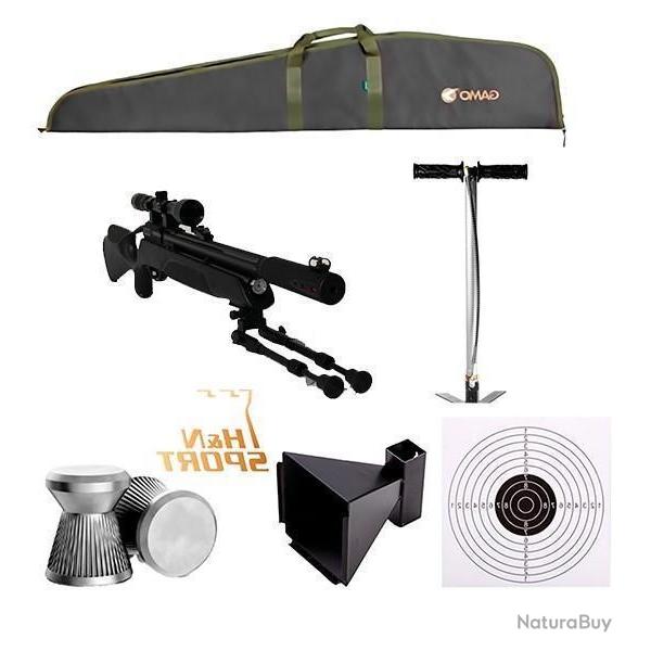 PACK-9 CARABINE + BIPIED INSTALL� ARROW + Lunette 4 x32 MilDot Cal. 5,5 mm + (KIT Puissance)