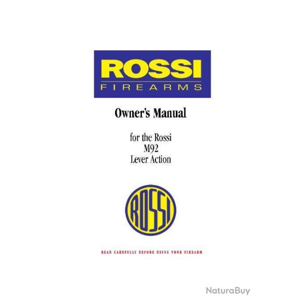 notice ROSSI M92 M 92 (envoi par mail) - VENDU PAR JEPERCUTE (m1540)